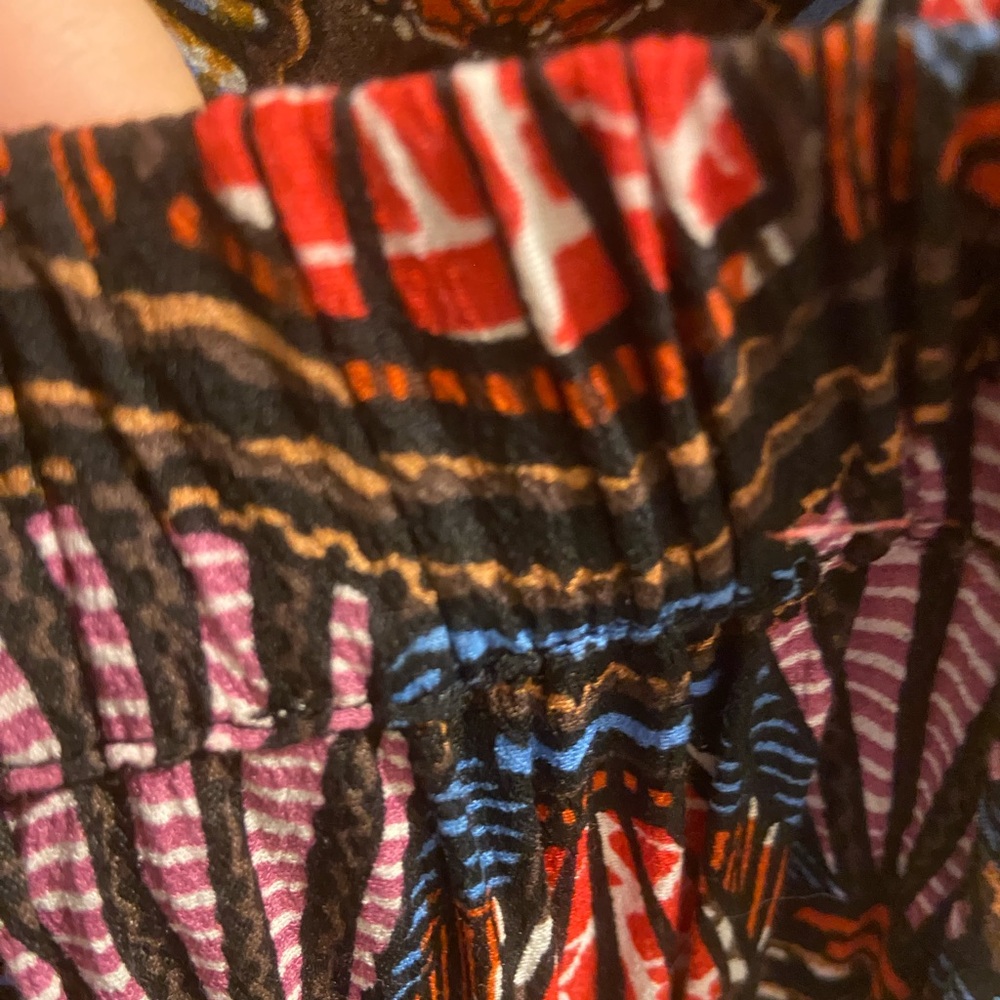 Corey Lynn Calter in Anthropologie Midi Boho Dress with Red and Orange XSP boho - Picture 6 of 10